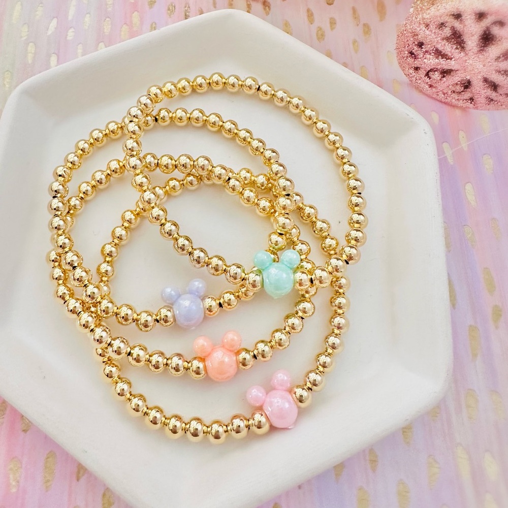 Mickey Gold Beaded Bracelet ✨